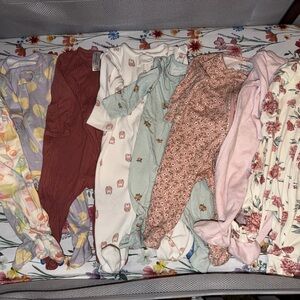 Floral and Solid Kids Bottoms Set
